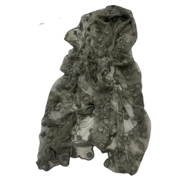 Warp-pletena čipkasta traka za glavu i šal, poliester, totem print, trokutasti oblik, ljetni dodatak