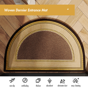 Входен подов килим, полуокръгла форма, геометричен модел, полиестер, за всекидневна, модерен стил