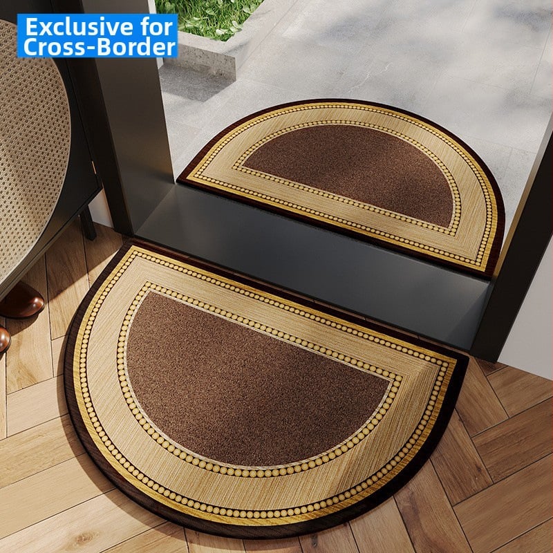 Входен подов килим, полуокръгла форма, геометричен модел, полиестер, за всекидневна, модерен стил