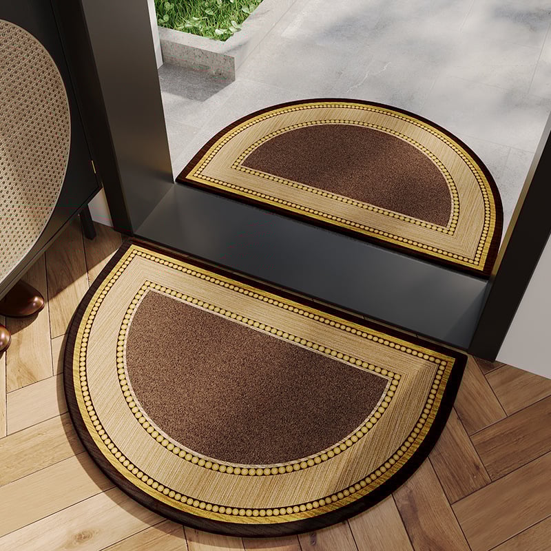Входен подов килим, полуокръгла форма, геометричен модел, полиестер, за всекидневна, модерен стил