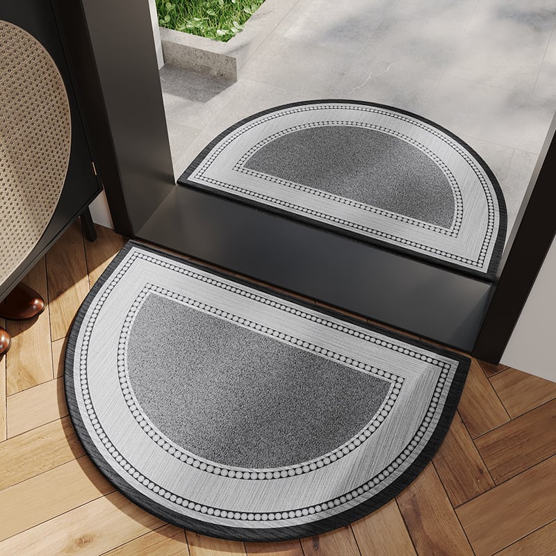 Входен подов килим, полуокръгла форма, геометричен модел, полиестер, за всекидневна, модерен стил