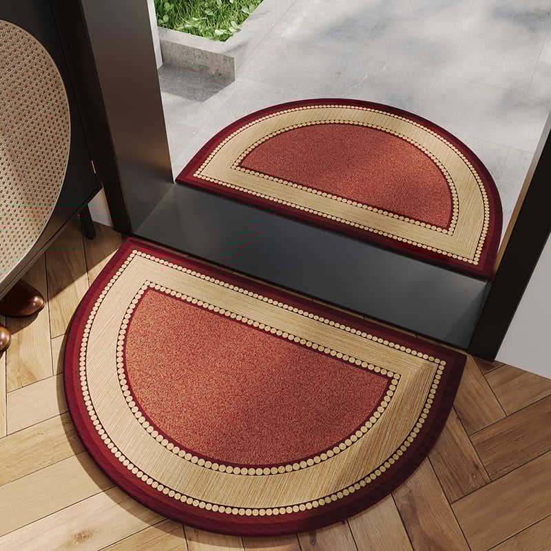 Входен подов килим, полуокръгла форма, геометричен модел, полиестер, за всекидневна, модерен стил