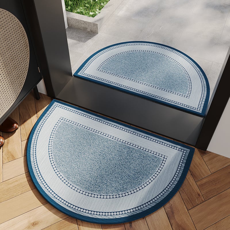 Входен подов килим, полуокръгла форма, геометричен модел, полиестер, за всекидневна, модерен стил