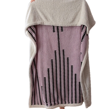 Японски стил Muji, зимно удебелено двуслоено одеяло от флийс за офисна почивка, геометричен модел, полиестер коралов флийс, 300–500 г