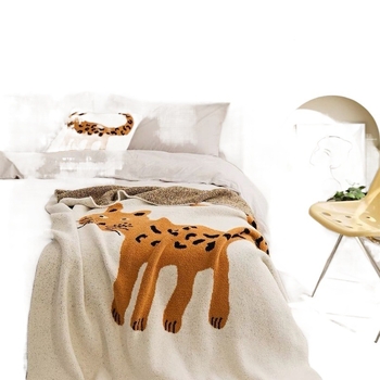 Плетено одеяло в нордически стил за диван - мультяшен принт, полиестер, зима, тегло 190–200 g/m