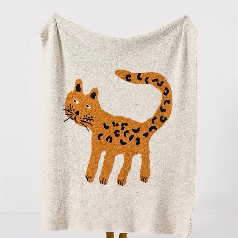 Плетено одеяло в нордически стил за диван - мультяшен принт, полиестер, зима, тегло 190–200 g/m