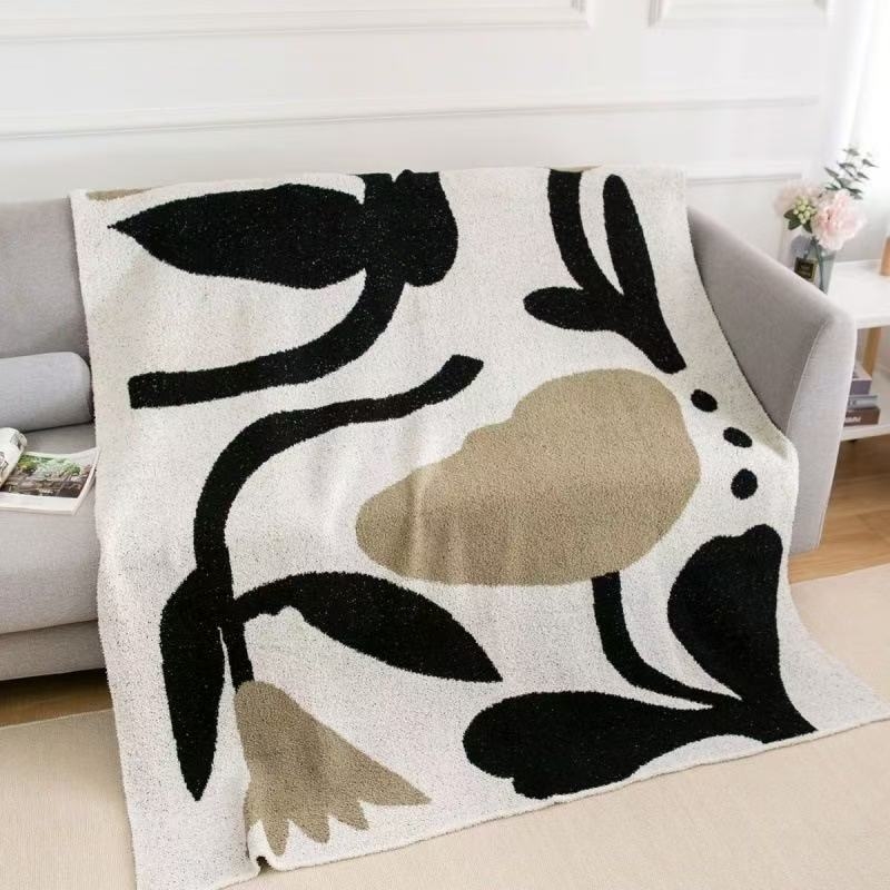 Плетено одеяло в нордически стил за диван - мультяшен принт, полиестер, зима, тегло 190–200 g/m