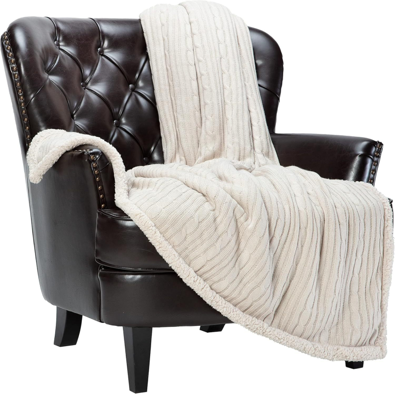 Плетено одеяло, полиестер/акрил смес (50/50), персонализируемо, тегло под 300 g, подходящо за всички сезони, модерен минималистичен стил