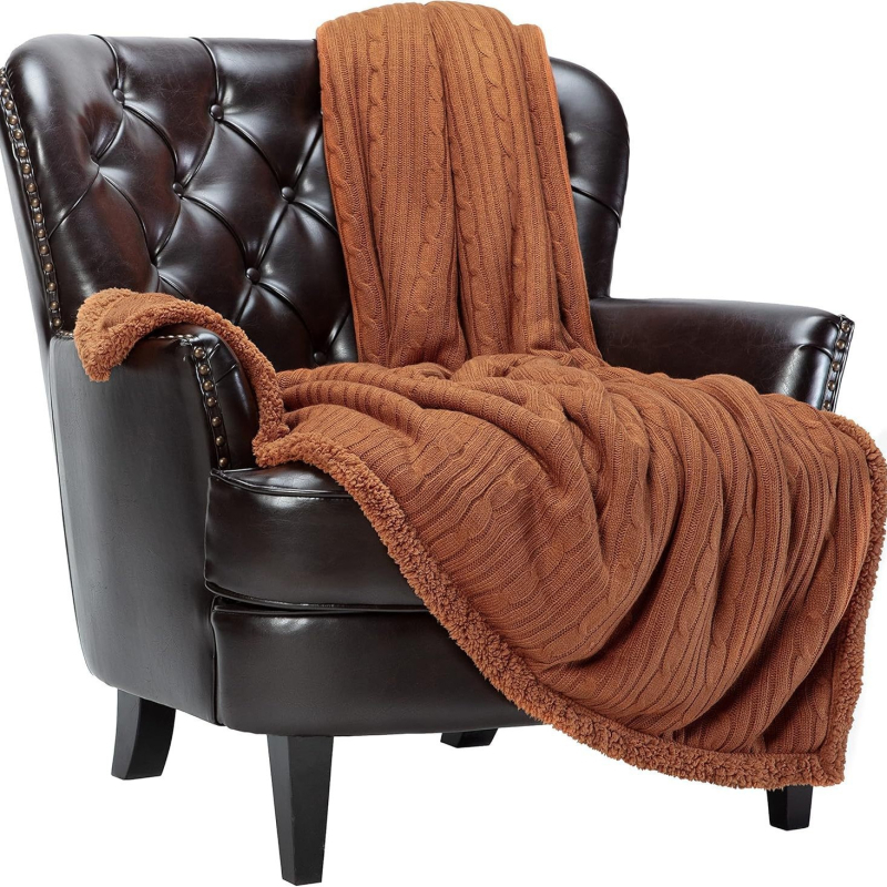 Плетено одеяло, полиестер/акрил смес (50/50), персонализируемо, тегло под 300 g, подходящо за всички сезони, модерен минималистичен стил