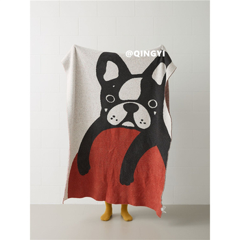 Полуъглово одеяло за офис и дом, Инста стил, просто плетено, акрил, пролет и есен, първокласно качество