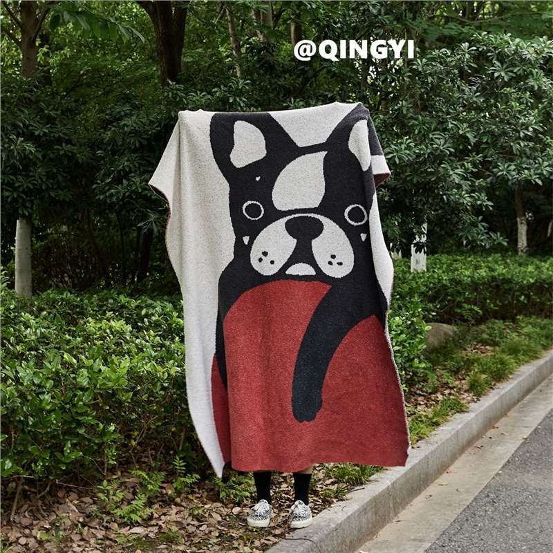 Полуъглово одеяло за офис и дом, Инста стил, просто плетено, акрил, пролет и есен, първокласно качество