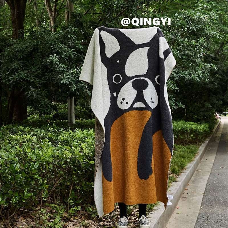 Полуъглово одеяло за офис и дом, Инста стил, просто плетено, акрил, пролет и есен, първокласно качество