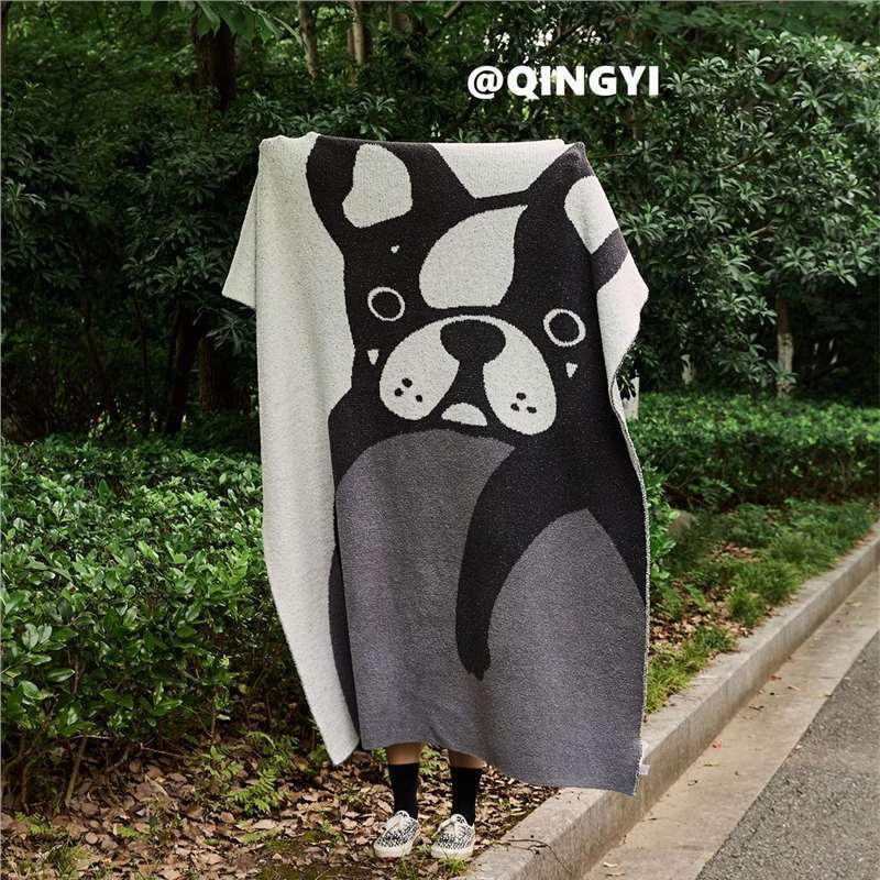 Полуъглово одеяло за офис и дом, Инста стил, просто плетено, акрил, пролет и есен, първокласно качество