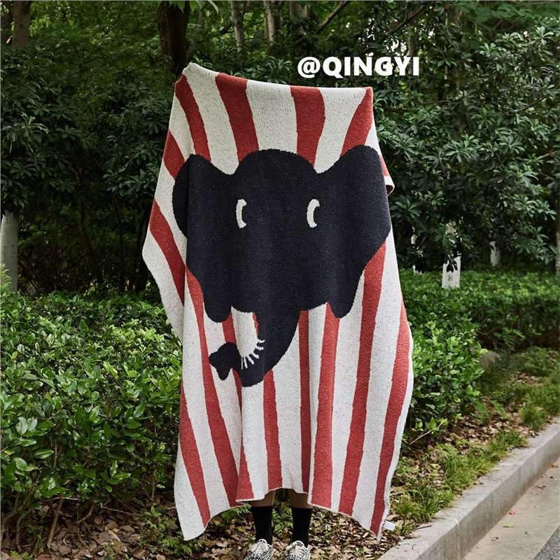 Полуъглово одеяло за офис и дом, Инста стил, просто плетено, акрил, пролет и есен, първокласно качество