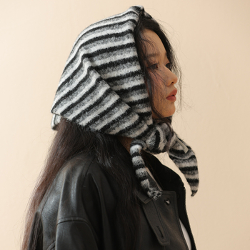 Șal triunghiular din lână tricotată, cu țesătură warp, menține căldura, pentru femei