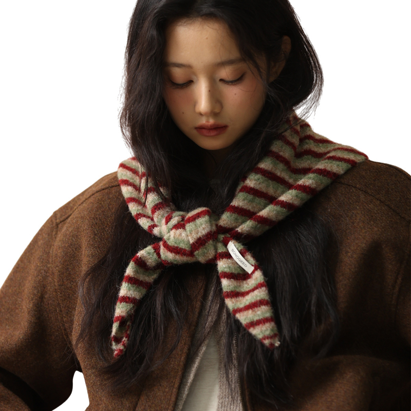 Șal triunghiular din lână tricotată, cu țesătură warp, menține căldura, pentru femei