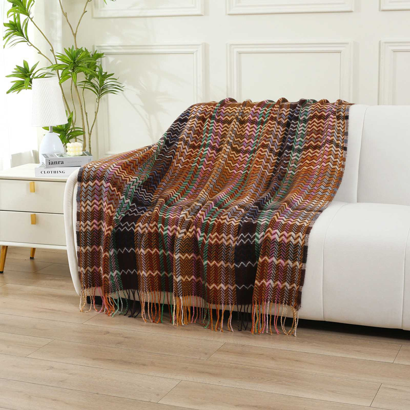 Одеяло от мляко-велюр със райета, deer plush материал, 500–800 g, персонализируемо, за всички сезони