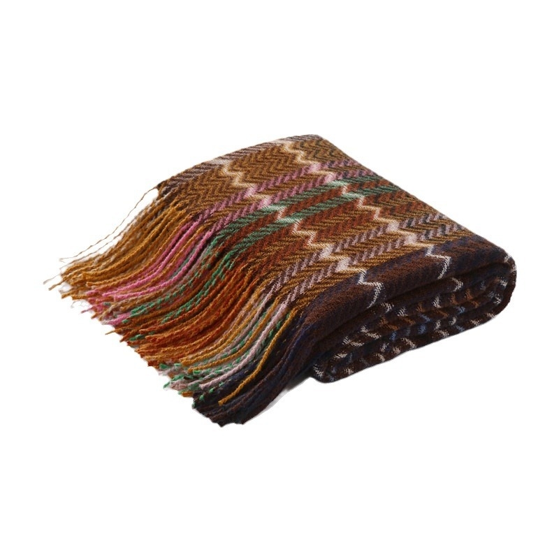 Одеяло от мляко-велюр със райета, deer plush материал, 500–800 g, персонализируемо, за всички сезони