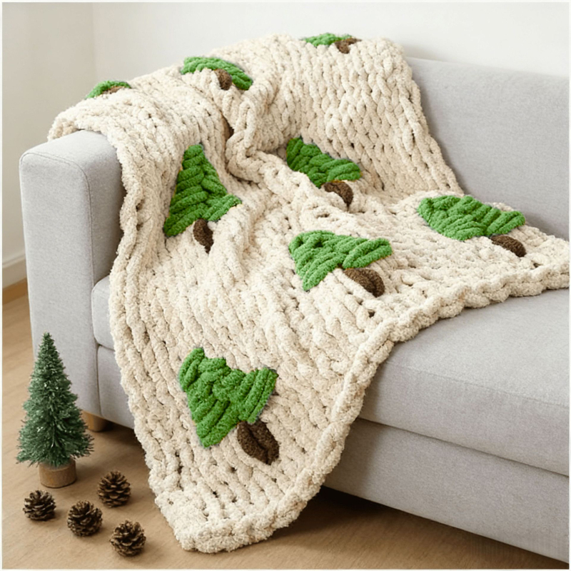 Sjeverna debela pleteni deka - ručno pletena, za kauč, ultra mekana od poliesterskog coral fleece, japanski stil