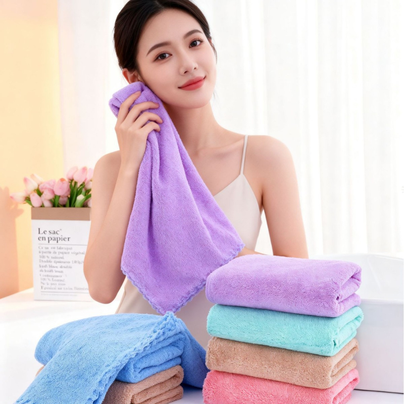 Ručnik za lice od koralne fleece, 150d, 50–80 g, mekan i upijajući