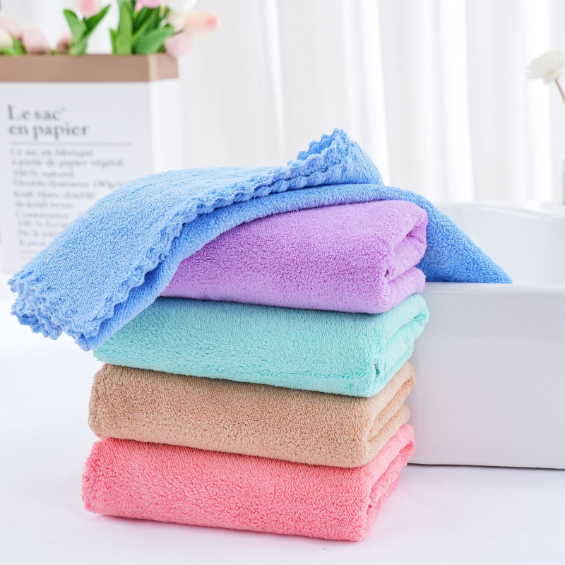 Ručnik za lice od koralne fleece, 150d, 50–80 g, mekan i upijajući