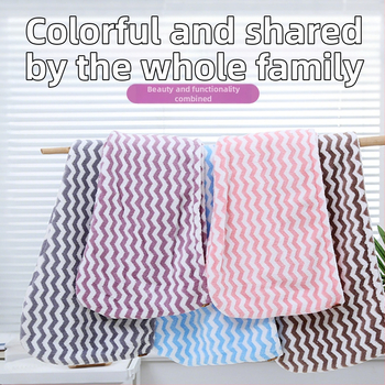 Шапка за сушене на коса от коралов флис (warp-knit), за възрастни, водопоглъщаща, 150D нишка, тегло 50–79 g, бродиране и жакард