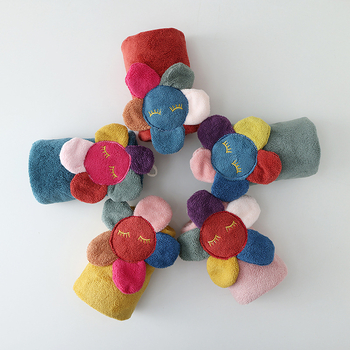 Кръгла кърпа за коса от коралов флийс, 80–99 g, 150D прежда, бродерия и подгъв, персонализация налична