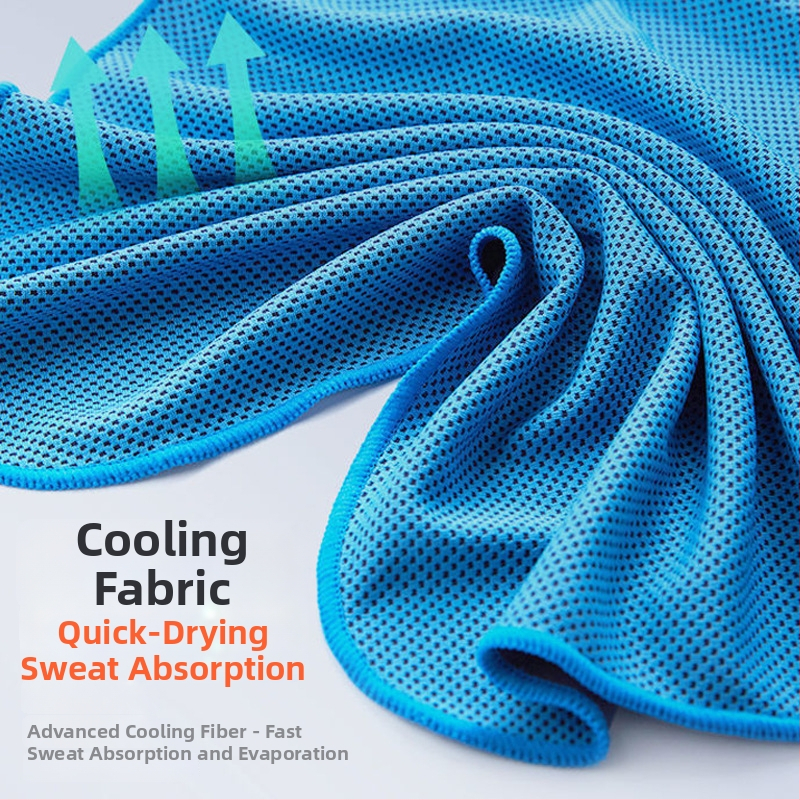 Mikrovláknová športová osuška s kapucňou, chladiaci šálový dizajn, rýchloschnúca a savá, potlač loga, možnosť prispôsobenia