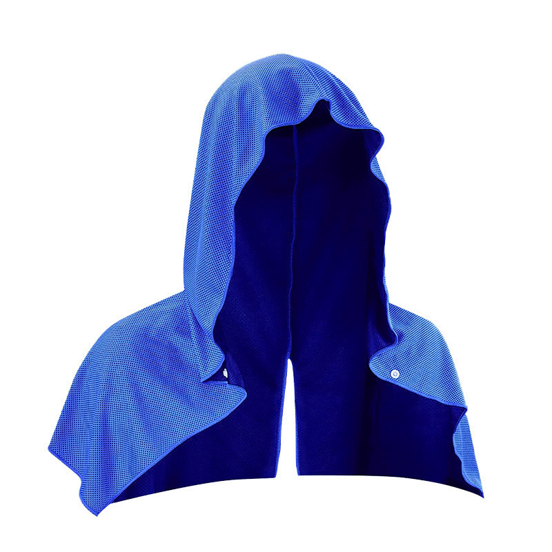 Πετσέτα αθλητική από μικροϊνες με κουκούλα, σχεδιασμός shawl — ψύξη, απορρόφηση ιδρώτα, γρήγορο στέγνωμα, εκτύπωση λογότυπου, προσαρμογή