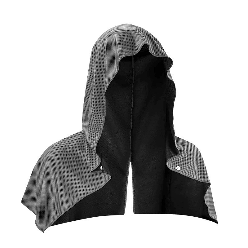 Πετσέτα αθλητική από μικροϊνες με κουκούλα, σχεδιασμός shawl — ψύξη, απορρόφηση ιδρώτα, γρήγορο στέγνωμα, εκτύπωση λογότυπου, προσαρμογή