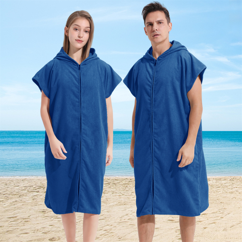 2025 Nosivi mikrovlakneni ogrtač s patentom za plivanje, plažu i surfanje – unisex ogrtač za presvlačenje