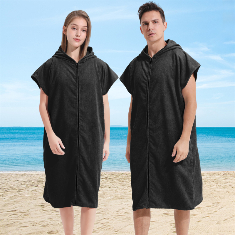 2025 Nosivi mikrovlakneni ogrtač s patentom za plivanje, plažu i surfanje – unisex ogrtač za presvlačenje