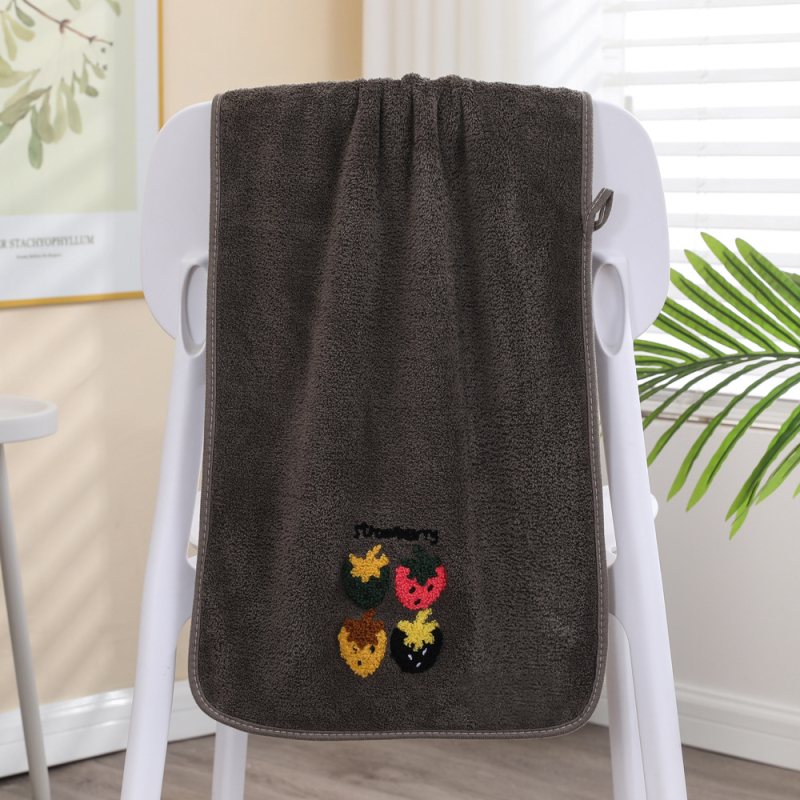 Ou Yaxuan koralni fleece warp-knit ručnik za lice, s šivanjem jagode, mekan i upijajući; težina 80–100 g; šivanje i rub; prilagodljivo.
