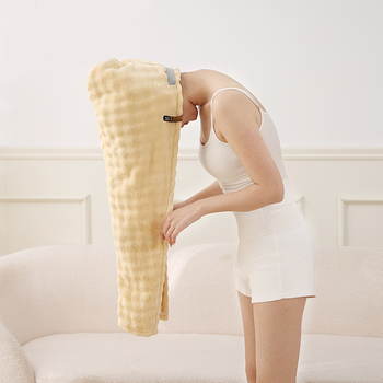 Αντιβακτηριακό καπέλο στεγνώματος μαλλιών με σχέδιο ουράς πεταλούδας, από coral fleece, 7A βαθμίδα, παχυσμένη υφή, υψηλή απορροφητικότητα, βάρος 140–169 g