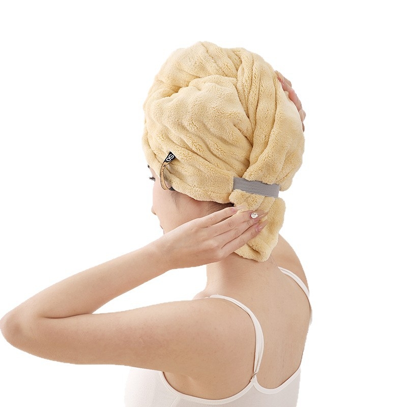 Αντιβακτηριακό καπέλο στεγνώματος μαλλιών με σχέδιο ουράς πεταλούδας, από coral fleece, 7A βαθμίδα, παχυσμένη υφή, υψηλή απορροφητικότητα, βάρος 140–169 g