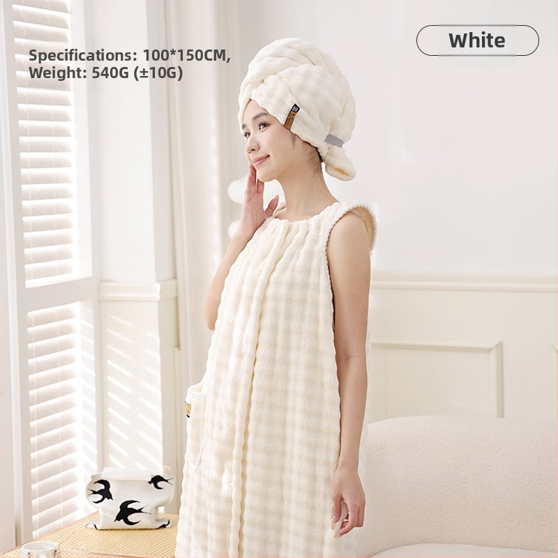 Αντιβακτηριακό καπέλο στεγνώματος μαλλιών με σχέδιο ουράς πεταλούδας, από coral fleece, 7A βαθμίδα, παχυσμένη υφή, υψηλή απορροφητικότητα, βάρος 140–169 g