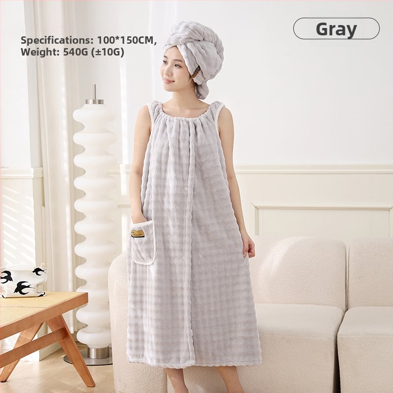 Αντιβακτηριακό καπέλο στεγνώματος μαλλιών με σχέδιο ουράς πεταλούδας, από coral fleece, 7A βαθμίδα, παχυσμένη υφή, υψηλή απορροφητικότητα, βάρος 140–169 g