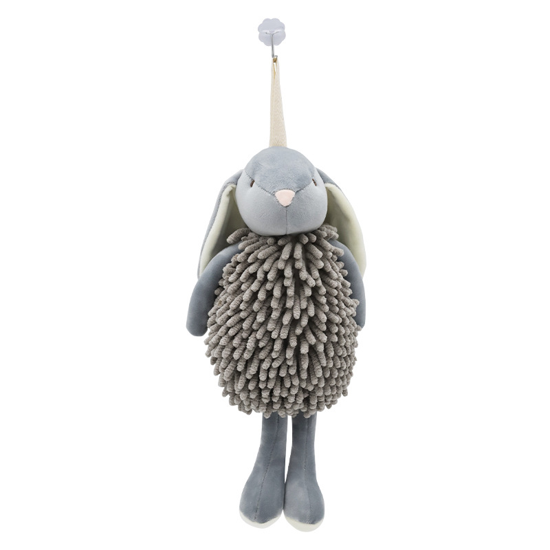 Chenille ručni ručnik plišani zeko - izšiveno, prilagodljivo, 170–200 g, 19 vlakana