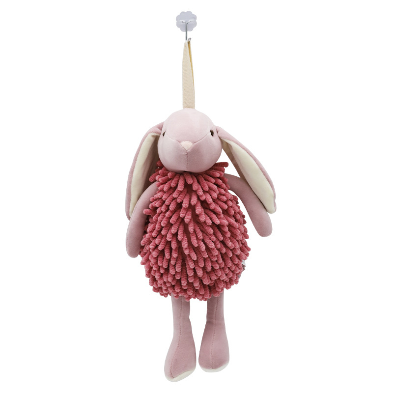 Chenille ručni ručnik plišani zeko - izšiveno, prilagodljivo, 170–200 g, 19 vlakana