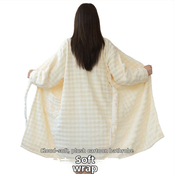 Halat de baie pentru femei – iarnă, din bumbac-poliester, absorbant și uscare rapidă