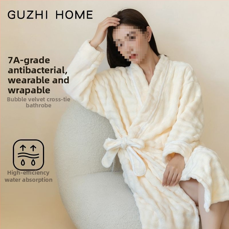Halat de baie pentru femei – iarnă, din bumbac-poliester, absorbant și uscare rapidă