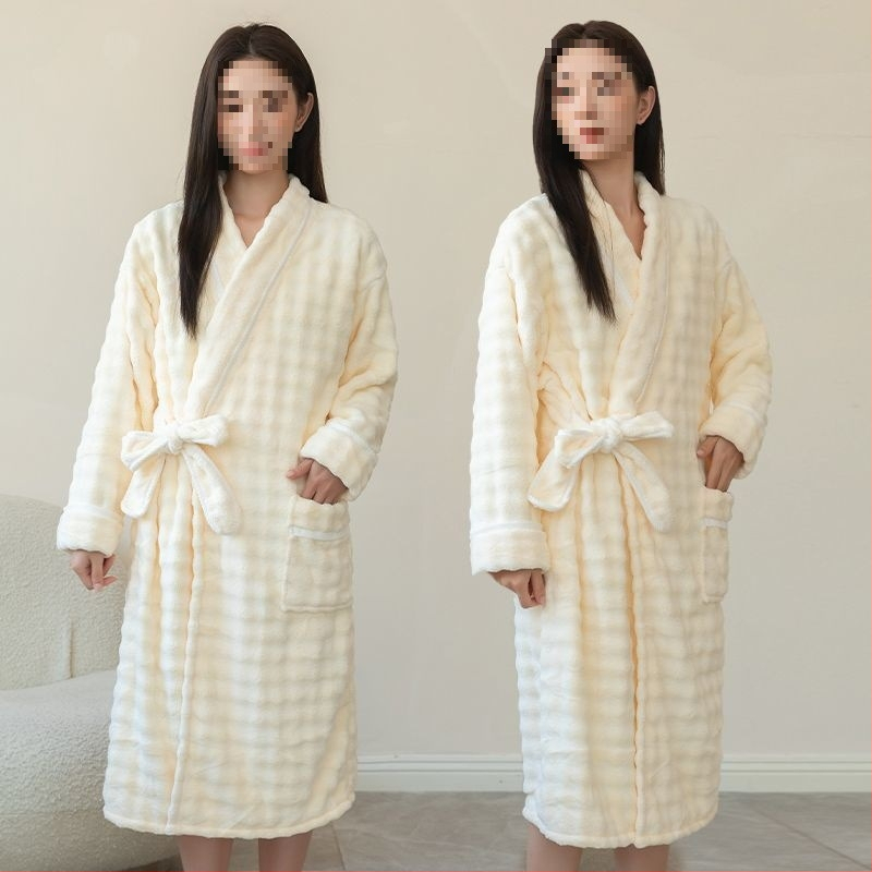 Halat de baie pentru femei – iarnă, din bumbac-poliester, absorbant și uscare rapidă
