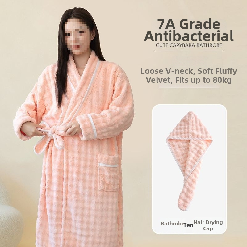 Halat de baie pentru femei – iarnă, din bumbac-poliester, absorbant și uscare rapidă
