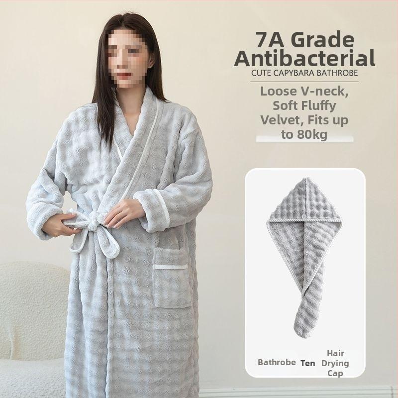 Halat de baie pentru femei – iarnă, din bumbac-poliester, absorbant și uscare rapidă