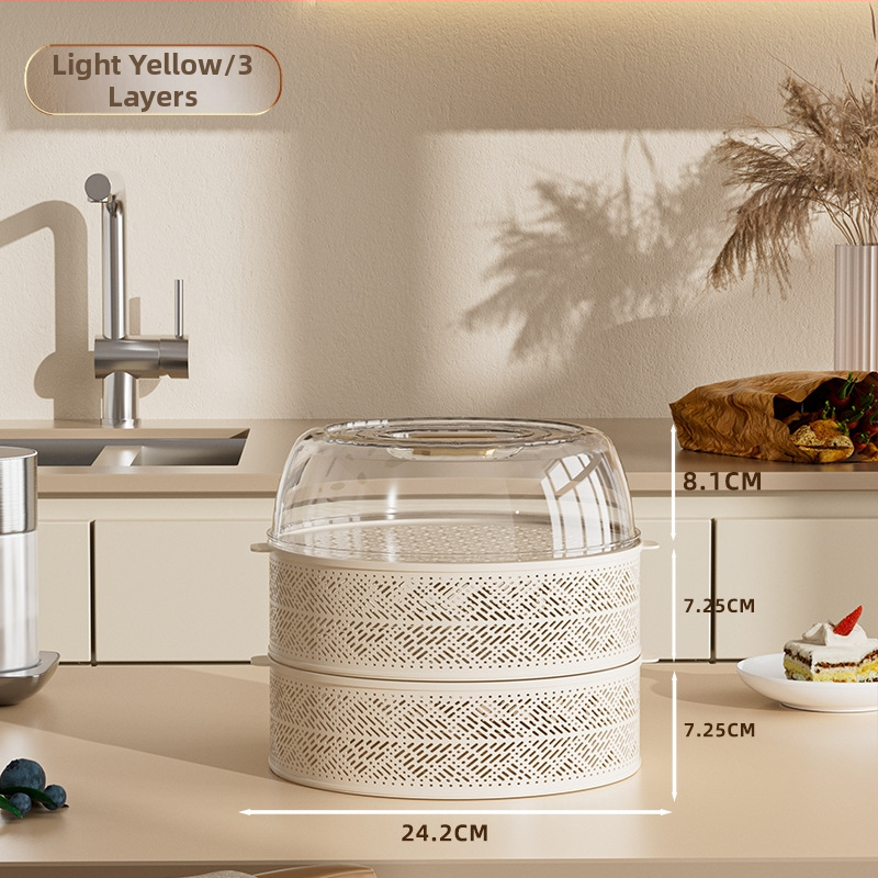 Daugiasluoksnis plastikinis maisto dangtis, dulkėms atsparus, antiuodžiai ir prieš muses, su sandėliavimo dėžute, šiuolaikiškas minimalistinis stilius