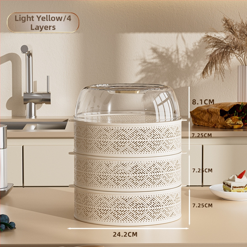 Daugiasluoksnis plastikinis maisto dangtis, dulkėms atsparus, antiuodžiai ir prieš muses, su sandėliavimo dėžute, šiuolaikiškas minimalistinis stilius