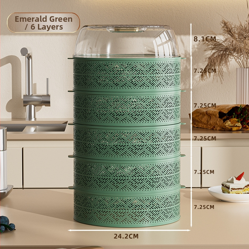 Daugiasluoksnis plastikinis maisto dangtis, dulkėms atsparus, antiuodžiai ir prieš muses, su sandėliavimo dėžute, šiuolaikiškas minimalistinis stilius