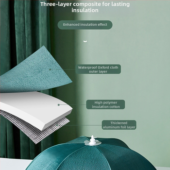 Izoliuotas indų dangtis namų naudojimui (Prekės ženklas Caberry; Medžiagos: Oxford audinys + izoliacinė vata + aliuminio folija; Funkcijos: Izolacija, Dulkių apsauga)