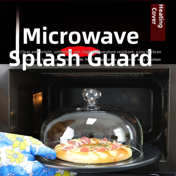 Капак за микровълнова фурна за храна, стъклен, термоустойчлив, многофункционален, изолация и прахозащита (термоустойчиво стъкло; многофункционалност; изолация; прахозащита; персонализируем по чертежи)