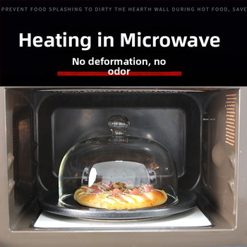 Капак за микровълнова фурна за храна, стъклен, термоустойчлив, многофункционален, изолация и прахозащита (термоустойчиво стъкло; многофункционалност; изолация; прахозащита; персонализируем по чертежи)